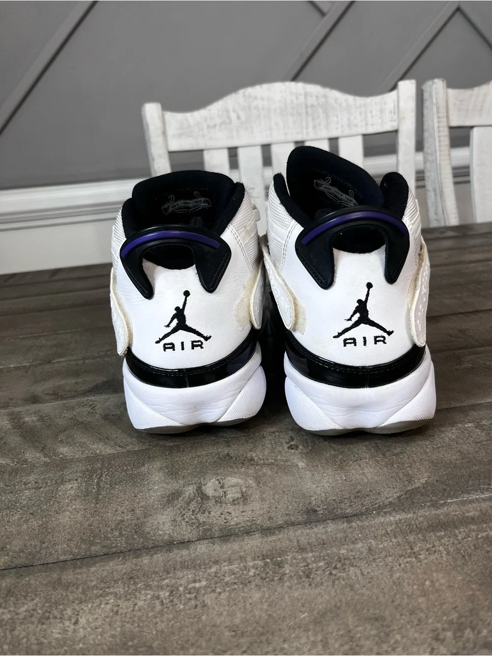 Nike Air Jordan 6 Rings White Black Basketball Sneakers Sz 12 Men's